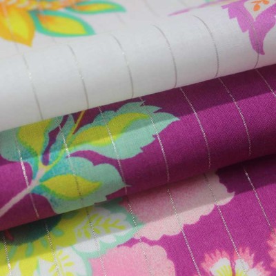 Yarn dyed cotton floral print swiss dobby fabric for fashion cloth